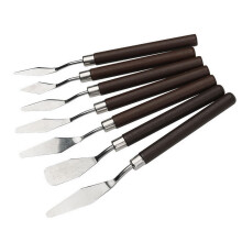 7Pcs Painting Knife Set with Ergonomic Wooden Handle, RustResistant Steel Blades for Oil and Acrylic Art