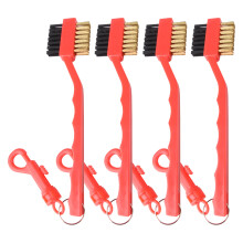 Golfs Club Cleaner Brush with Retractable Carabiner, Double-Red
