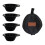 4Pcs Small Tableware Set with Handle for-4 black portable bow 1