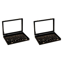 2X 20 Ganci Porta Collane Scatola Porta Collane Espositore Vassoio per Gioielli Porta Collane Portaoggetti con Coperchio Trasparente