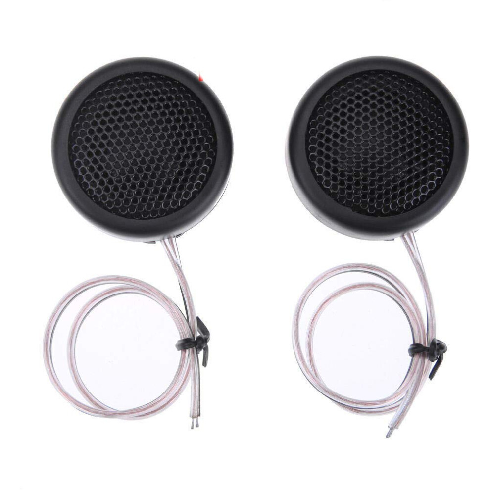 Car Tweeter Speakers 4 Ohm Set With Clear Sound Enhancement, Round Dome Car Audio Tweeters 2Pcs Black 9351714638883