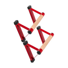 Push Up Stands Pair With Solid Wood Hold And Iron Base For-Red
