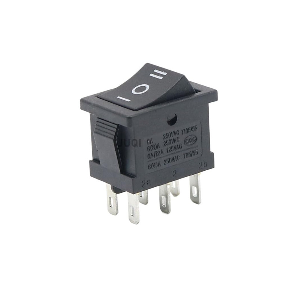 1Pcs 6 Pin Spdt On Off On Rocker Switch 250V 6A 125V 10A Panel Mount Black Compact Snapin Design 9330225497219