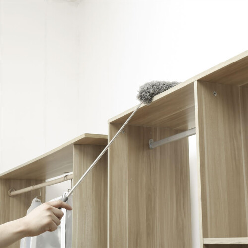 Microfiber Duster with Adjustable Telescopic Handle, Bendable Cleaning Head for Home and Car Dust Removal 2