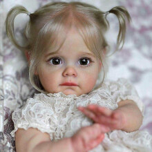 56 cm große Babypuppe Mädchen im weißen Kleid, Reborn-Prinzessin, weicher Ganzkörper-Silikon-Badepuppe