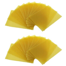 Feuilles de Cire D'Abeille Feuilles de Cire D'Abeille Naturelle Feuilles de Nid D'Abeille en Cire D'Abeille pour Équipement Apicole (13,3 X 9 cm) 20