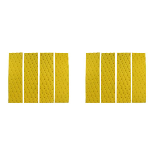 8Pcs/Lot Surfing Front Traction Pad- Surfboard Deck Grip Mat Replacement with Adhesive (Yellow)