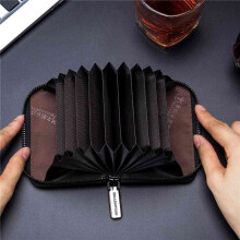8X BULLCAPTAIN Leather Men Wallet Card Pack Zipper Card Case Holder Credit Card Bag Short Coin Purse Black