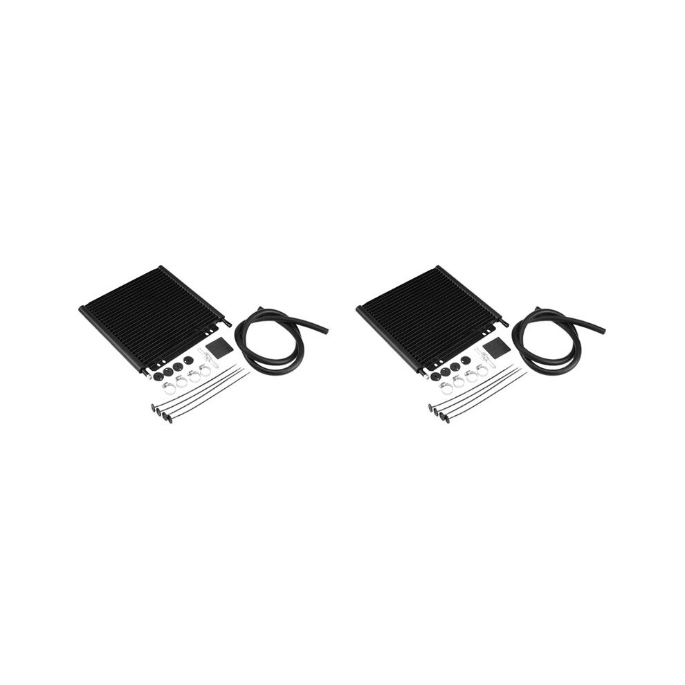 2X 25 Row Universal Oil Cooler Aluminum Transmission Oil Cooler Automatic Stacked Plate Oil Cooler Radiator 4713018049102