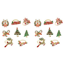 16Pcs Christmas Napkin Rings -Napkin Holder Rings for Holiday Christmas Table Decoration Elk Napkin Buckle