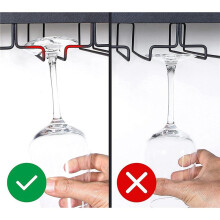 3X Vinglasställ Under Skåpet, 3 Rader Hängande Hyllor för Hängande Hyllor Metallglashållare Förvaringshängare för Kök, Bar, Etc