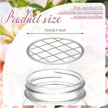 90 Pièces Fleur Jar Couvercle de Fleur Floral Grenouille Vase Insert Canning Jar Insert Jar Couvercle avec Grilles Carrées, 70mm