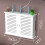 2X Wireless Router Storage Boxes Wooden Box Cable Power  Wire Bracket Wall Hanging Plug Board Shelf -Single Door 5