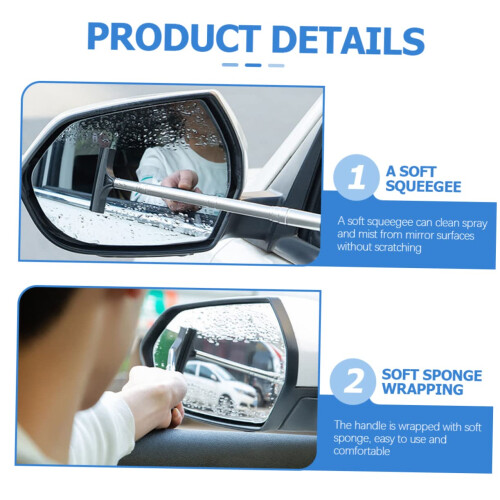 Car Windshield Cleaning Tool with Long Handle Reach, Streak Extendable Window Squeegee for Vehicles 1