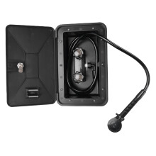 RV Exterior Shower Box with Lock, 2.5 GPM Pressure Water Flow for RVs and Campers, Durable Black NonMetallic Kit