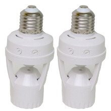 2X 360 Degrees PIR Human Induction Motion Sensor LED Night Lamp Socket Base AC110V-220V Delay  Adjustable
