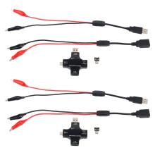 2X USB C Tester,2 in 1 Type C USB Tester Color Screen IPS Digital Multimeter,Voltage,Current,Power,Resistance