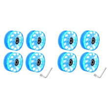 8 Roller Skate Wielen 58mm X 32mm Lichtgevende Quad Roller Skateboard Wielen Buiten Roller Skates Lichtgevende Wielen Blauw