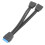 USB 3.0-headerverlengkabel, 19/20-pins 1-naar-2 Y-splitterverlengadapter 1