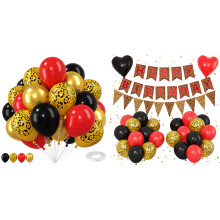 Leopard Print Birthday Decorations Kit with Red Black Gold Cheetah Balloons, Jungle Theme Party Decor