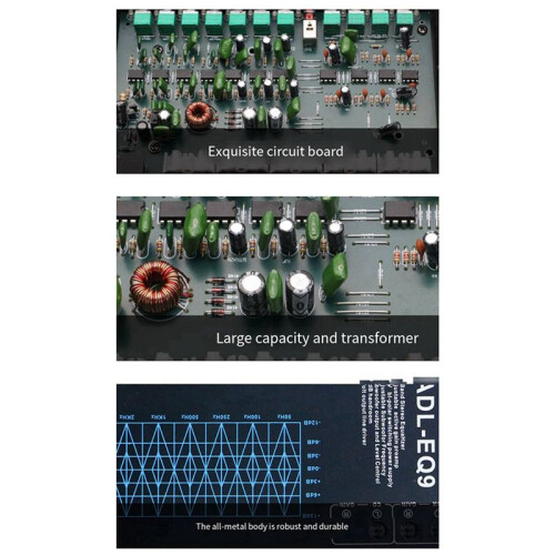 2X Auto Square 9 Band Graphic Equalizer Digital Car Audio ADL-EQ9 Full Series Car Amplifier Equalizer+Adjustable Filter 1