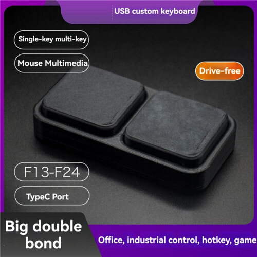 2X Large Key USB Programmable Macro Keyboard 2 Key Button USB  Keyboard Copy Paste  Keyboard 1