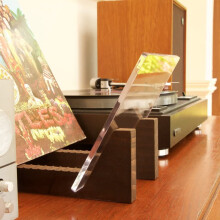 2X Vinyl Record Storage Holder - Acrylic Ends - Display Your Singles and LPs in This Modern Portable Rack Unit