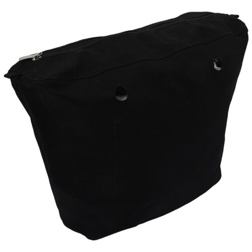 2X Waterproof Solid Canvas Insert Inner Lining Insert Zipper Pocket for Obag O Bag Handbag Bag Black 2