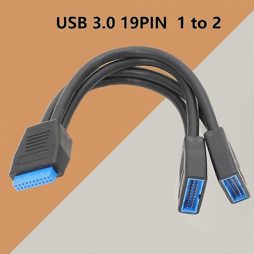 USB 3.0-headerverlengkabel, 19/20-pins 1-naar-2 Y-splitterverlengadapter 2