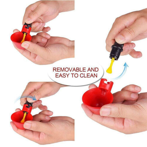 12PCS Water Drinking Cups Chicken Watering Automatic Poultry Feeding Drinkers 2