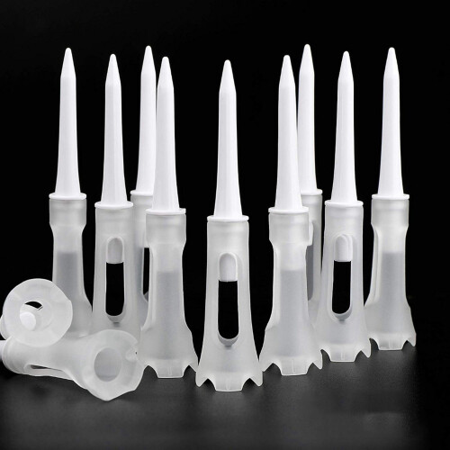 100Pcs  Tee Double Layer Plastic  Tee Soft Low Resistance    Training Tool White 2