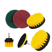 Drill Brush Set 6pcs Nylon Scrubber Kit with Medium Stiffness Bristles for Car Tires Bathroom Cleaning