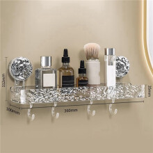 2X Licht Luxe Stijl, Punch-Vrij Opbergrek, Douche-Organizer met Zuignap, Zuignapplank, Douchedispenser, Zeeporganizer