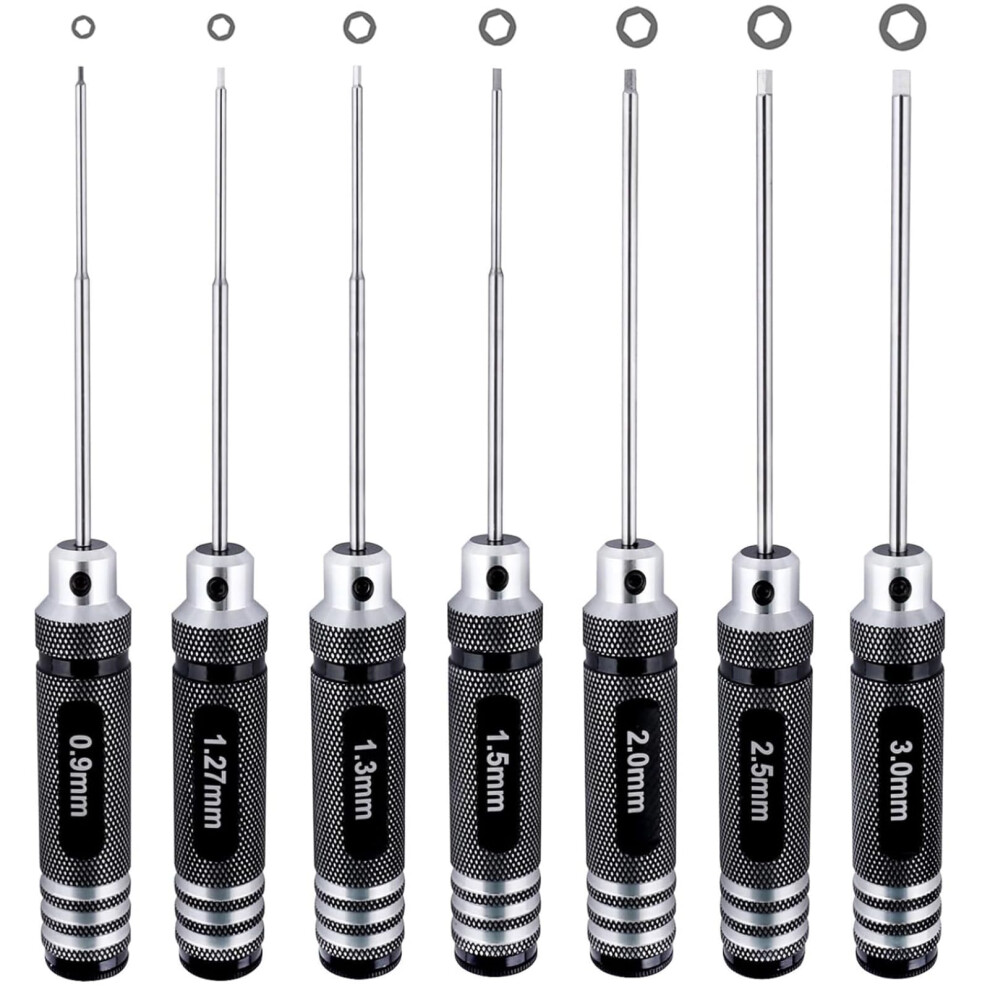 Precision Hex Screwdriver Set 7Pcs Metric Allen Wrench Kit For Rc Cars Drones With Nonslip Ergonomic Grip 9330225498513