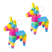 2Pcs Mexican Pinata Set Alpaca Donkey Design for Fiesta Party Decorations and Cinco De Mayo Birthday