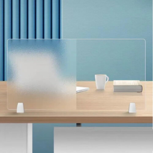 Clamp On Desk Divider 30x120CM Clear Panel, Adjustable Privacy Screen for Open Office Workspace 1