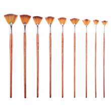 Paint Brushes Set 9pcs Soft Anti‑Shedding Nylon Hair Long Handle for Acrylic Watercolor Oil Gouache Painting
