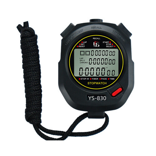 Pro Stopwatch Timer: 10/30/100 Lap Memory, Large Digital Screen, Count Up/Down, Water-Resistant for Sports