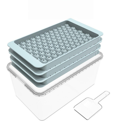 Lidded Sphere Ice Cube Tray - Reusable Leak-Proof Ice Ball Molds for Refrigerator, Kitchen & Bar Accessory