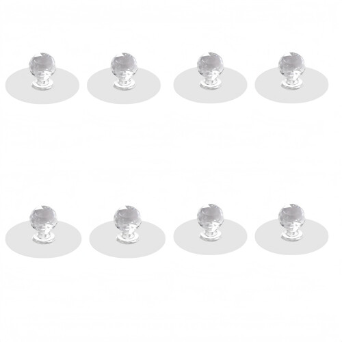 Cabinet Door Knobs, Furniture Pull Handle, 8pcs Self Adhesive Knobs No Drilling Mirror Cabinet Handles Drawer Knobs Transpar