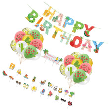 Hawaiian Party Decorations Kit with Balloons Banner and Cake Toppers, Tropical Birthday Party Supplies Set