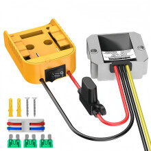 Compatible With DeWalt DCB Series 18V/20V Lithium Battery Adapter + DC-DC Step-Down Device(12v,10A,120W) with Fus