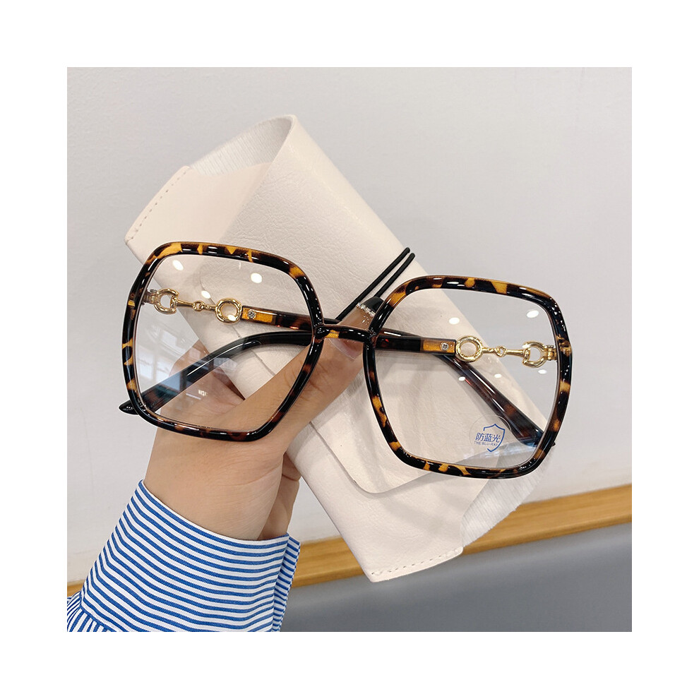Blue Oversized Square Reading Glasses For Women - Tortoiseshell 1.50 Magnification With Light Blocking & Flat Mirror Lenses