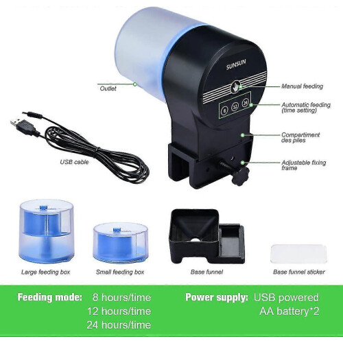 3 δρόμων φορτιστής USB αυτόματος τροφοδότης ψαριών χρονοδιακόπτης τροφής χελω 1