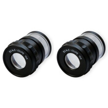 2pcs Hand-Held Microscope Magnifying Glass 10X- Jewelers Loupe Desktop Magnifier Portable Scale Loop for Cloth Repairing