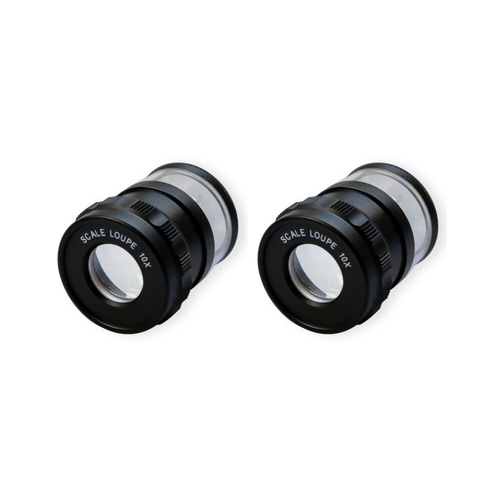 Semoic 2Pcs Hand-Held Microscope Magnifying Glass 10X- Jewelers Loupe Desktop Magnifier Portable Scale Loop For Cloth Repairing