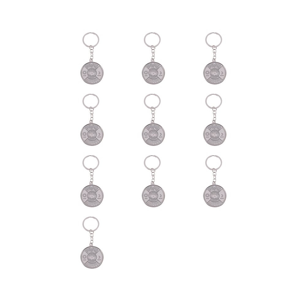 10X Perpetual Calendar Keyring Keychain Unique Metal Key Chain Ring 50 Years New Hot 6032276951278