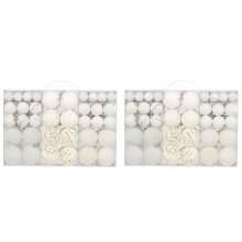 200PCS Christmas Box Set Available Holiday Christmas Tree Ornament Decorations Christmas Decorations White