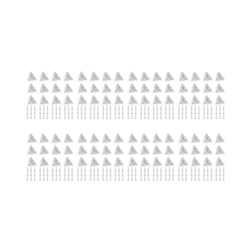 96Pcs Acrylic Corner Brackets With Semitransparent Screws Clear 3-Hole Right Angle Joint Brace Brackets 6031643750056