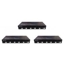 3X 6Port 10/100M Ethernet  6 Fiber Port 25KM 2UTP RJ45 Fiber Optical Transceiver Optical Media Converter US Plug